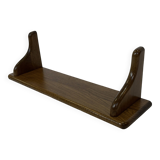 Vintage book shelf wall rack 1970s in dark oak - minimalist design