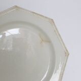 Creil and Montereau plates, 19th century, Perle model, ivory / set of 2