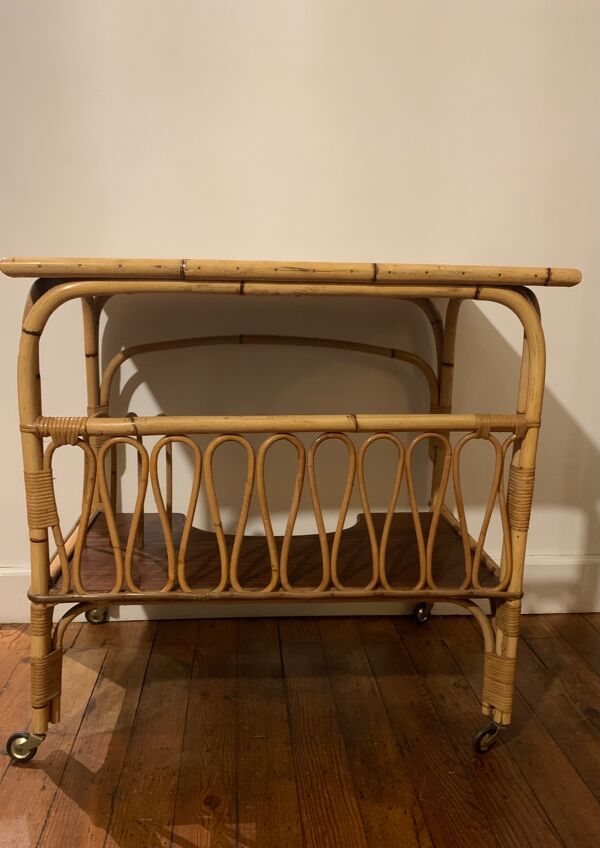 Bureau en rotin vintage