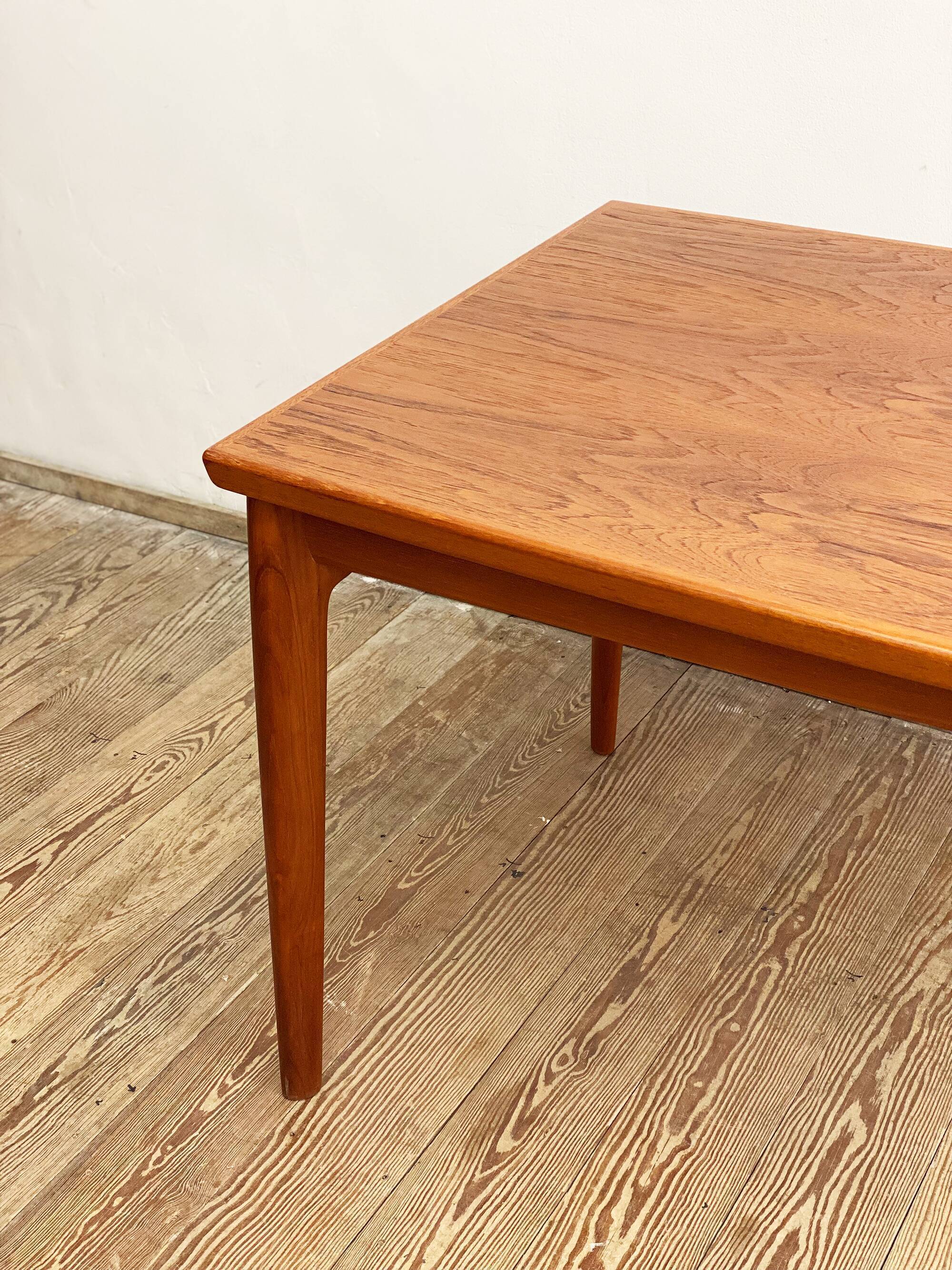 Danish mid century teak extendable dining table, denmark, 1960s