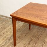 Danish mid century teak extendable dining table, denmark, 1960s