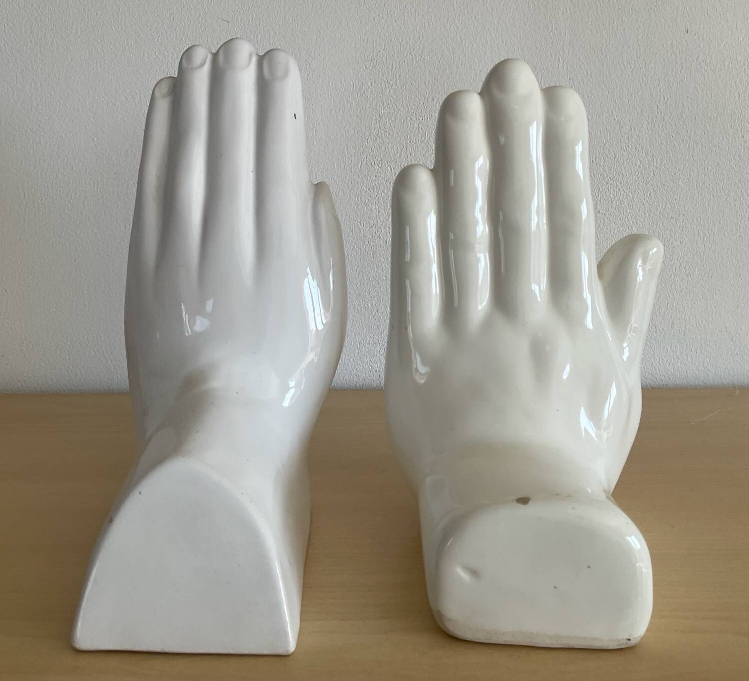 Pair of Vintage Ceramic Hands Bookends