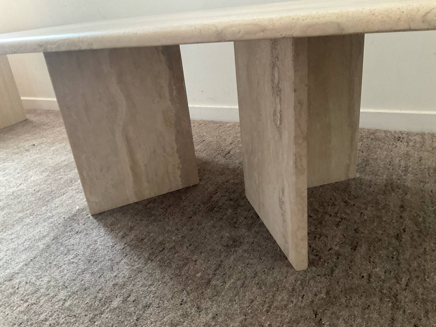 70s travertine coffee table