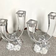 Pair of art deco crystal chandeliers, Cristallerie Vannes Le Chatel