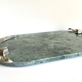 Oval top in marble and tin