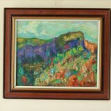 Huile sur toile vintage européenne originale – « Paysage vivant »