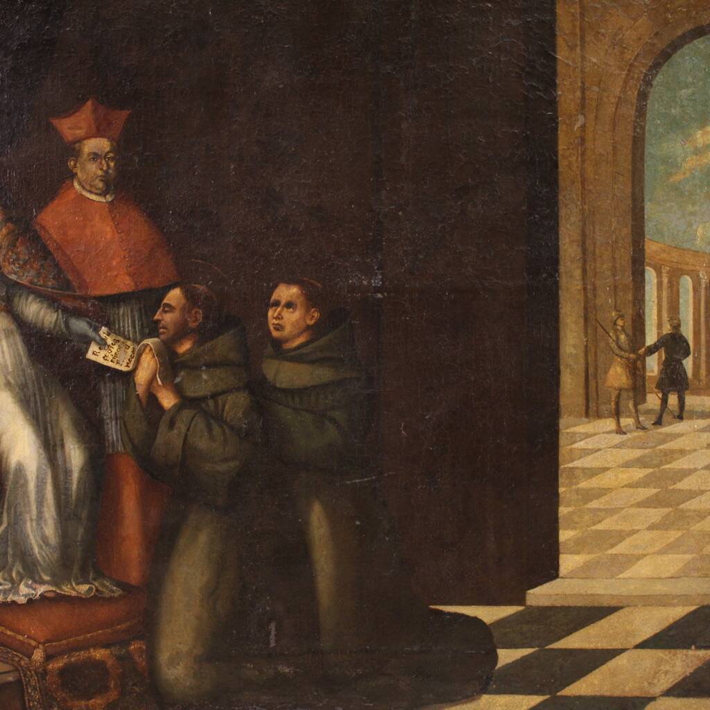 Great 17th century painting, Innocent III confirms the Franciscan Rule