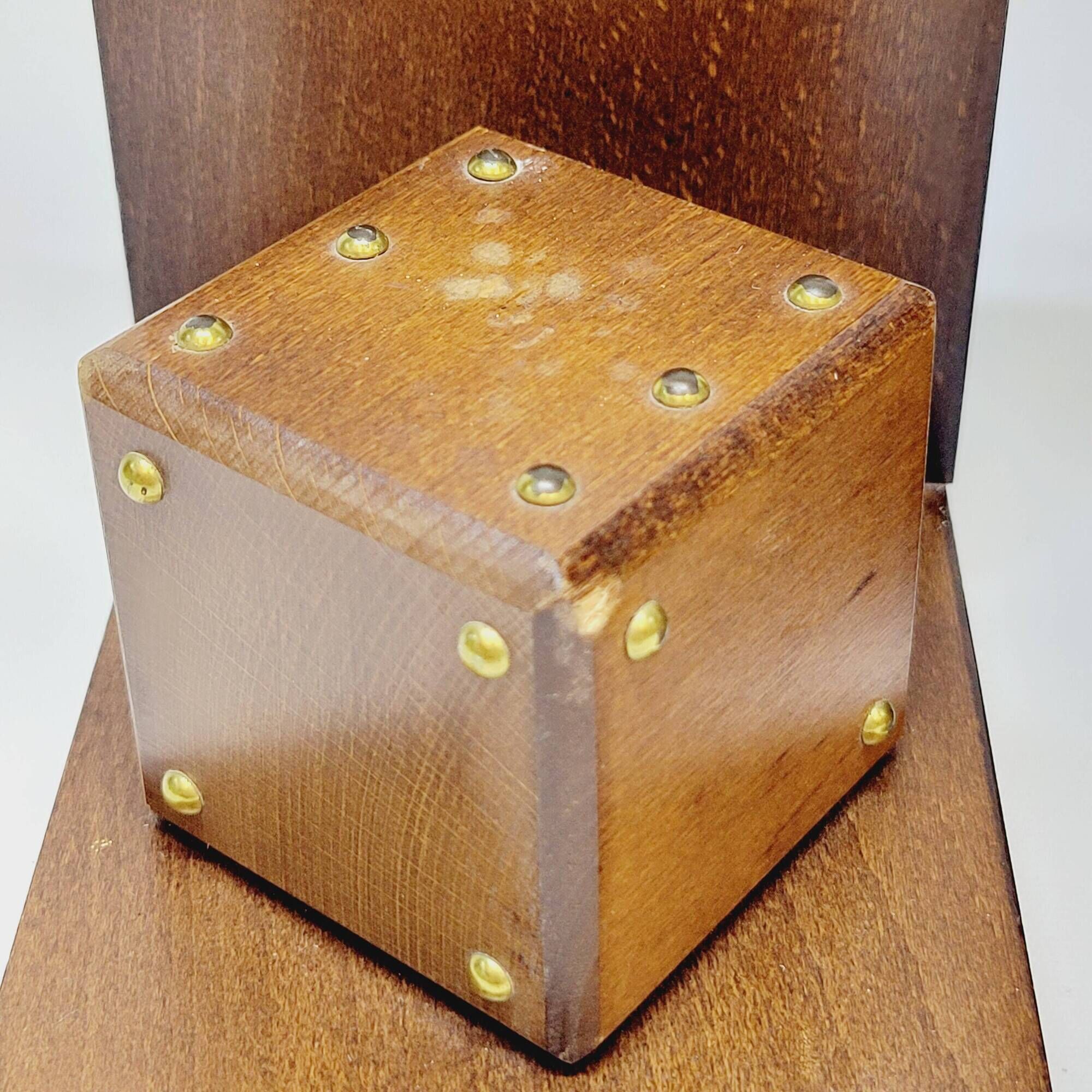 Pair of French Art Deco Wooden Bookends with Dice