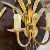 Pair of gilded wall sconces sheaves of wheat