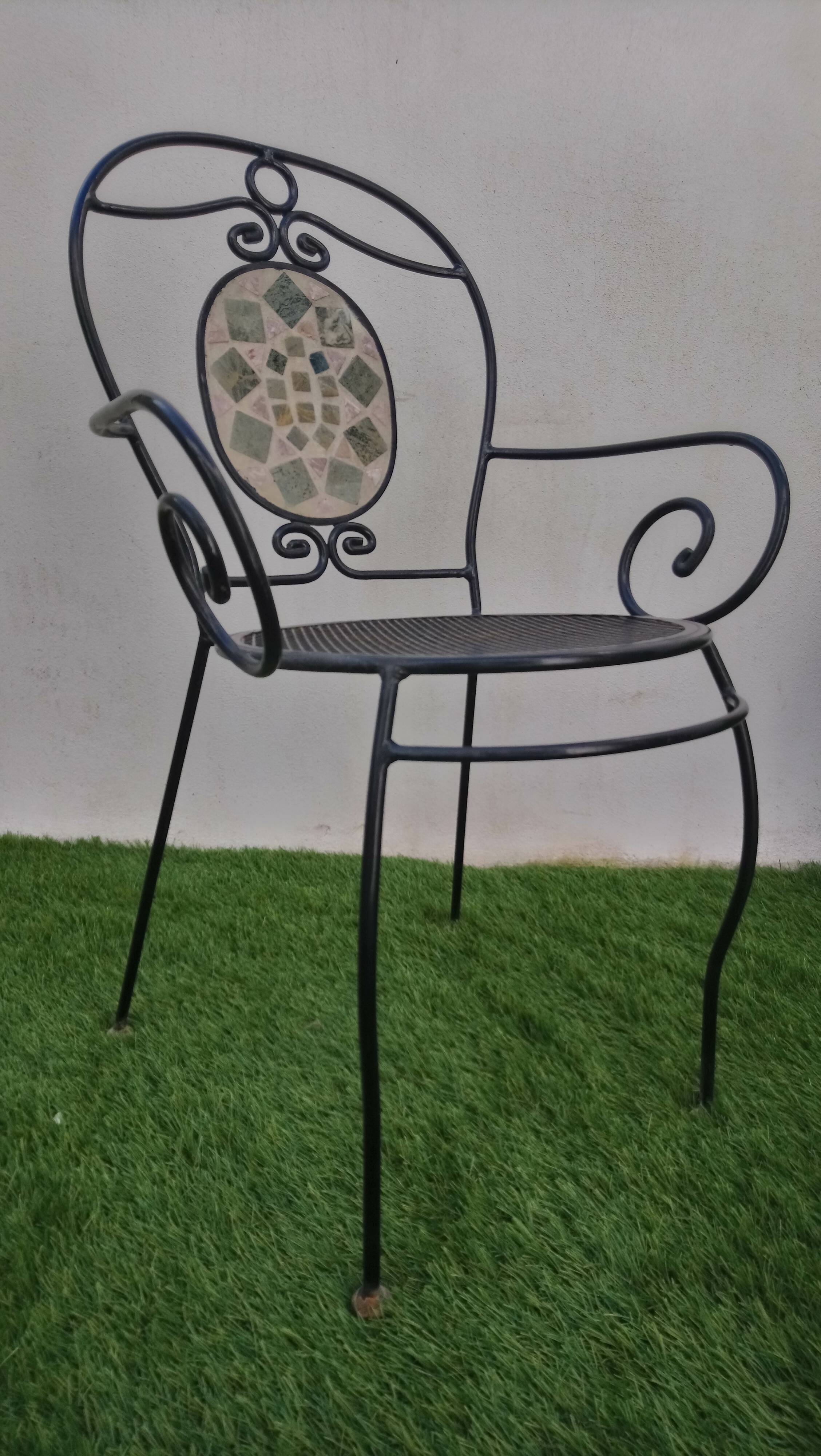 Set of 4 armchairs vintage iron