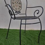 Set of 4 armchairs vintage iron