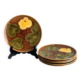 6 Sarreguemines dessert plates 1970