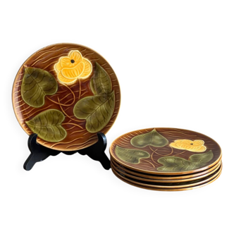 6 assiettes à dessert Sarreguemines 1970