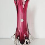 Vase Murano splash pink glass