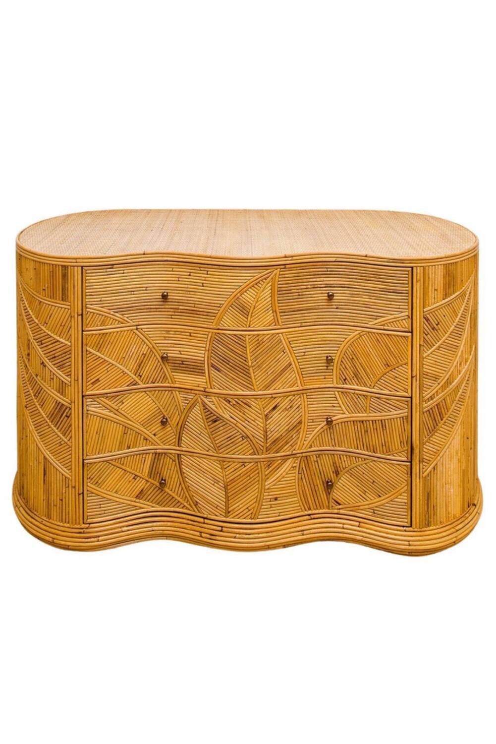 Rattan “leaf” chest of drawers