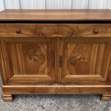 Low sideboard in solid walnut, late 19th century Louis Philippe.