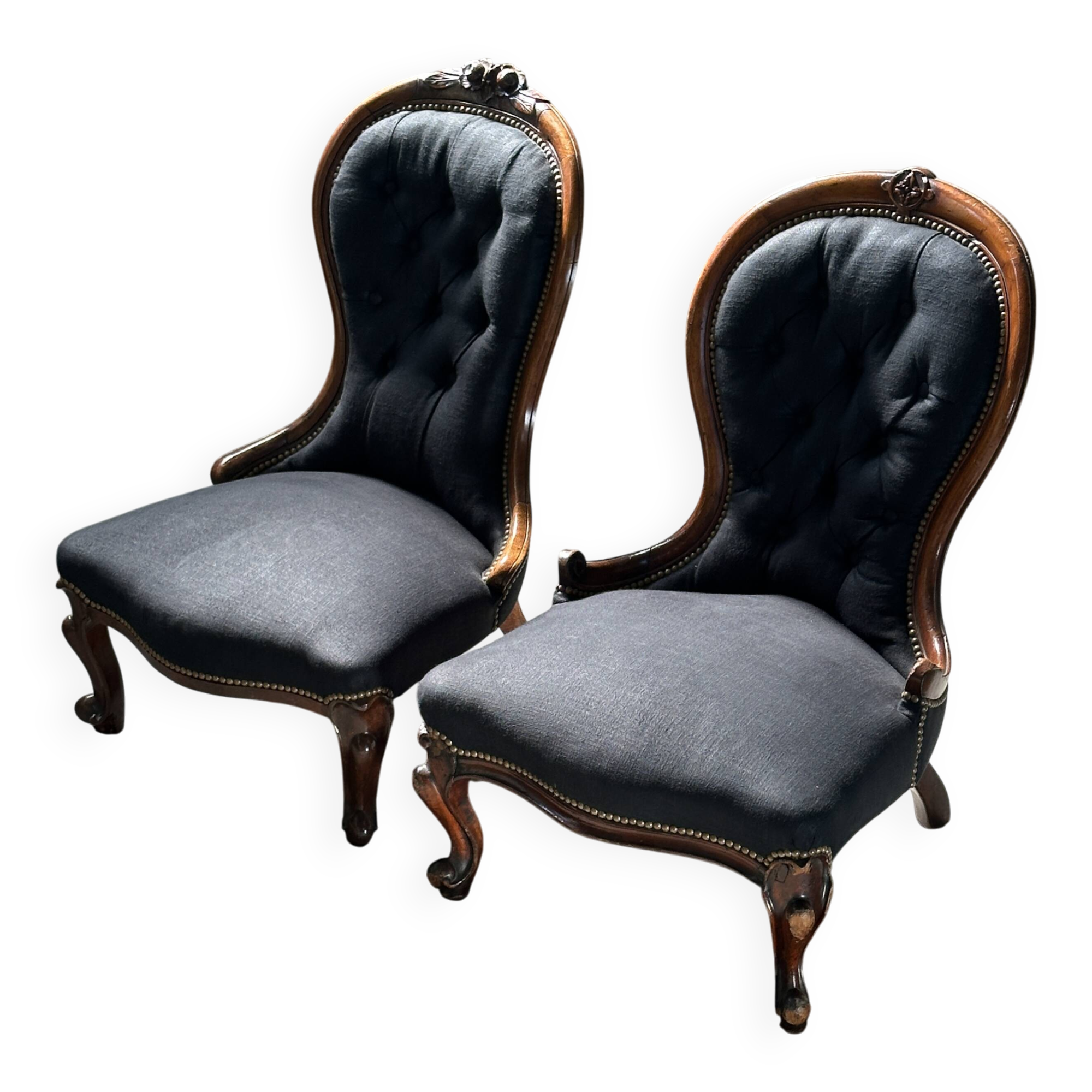 19th century Louis Philippe low chairs