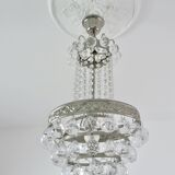 Lustre montgolfière panier à pampilles