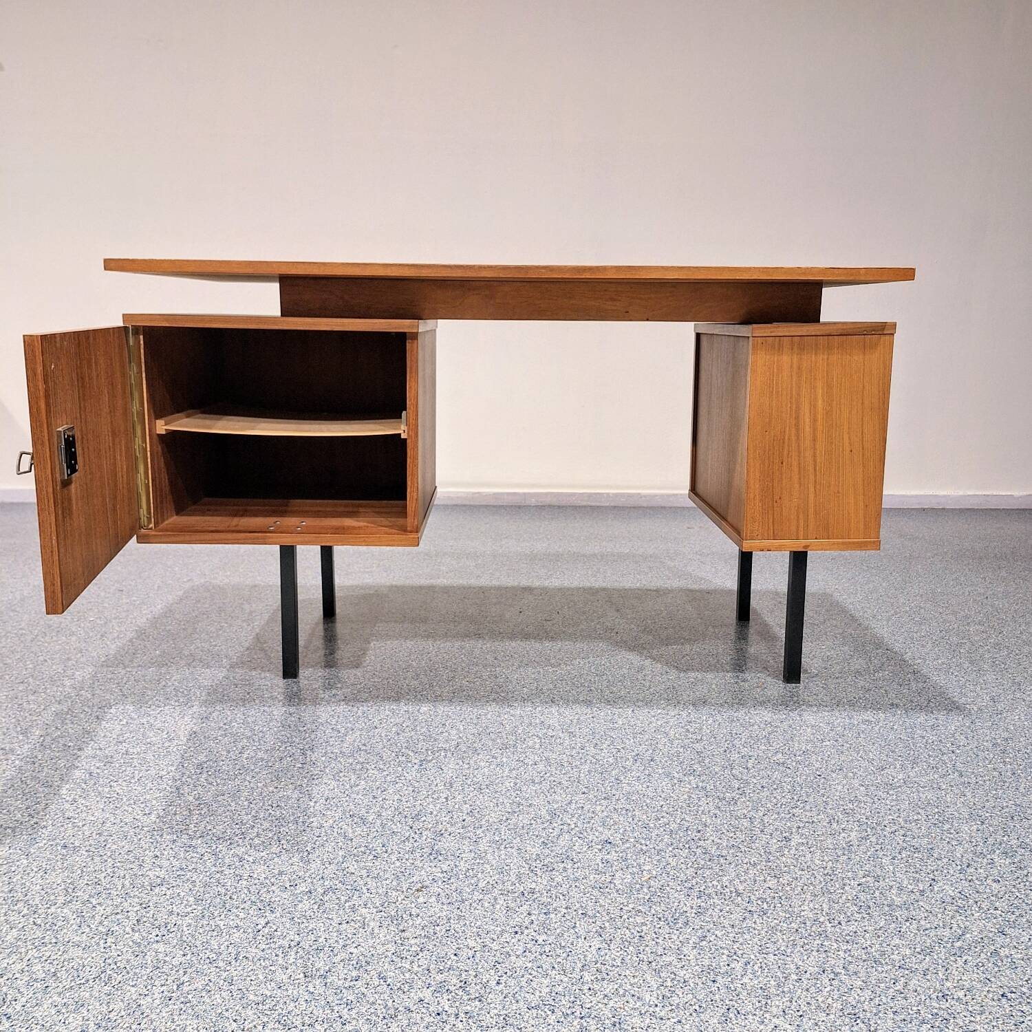 Vintage teak veneer desk from the 1960s