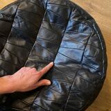 Patchwork leather pouf in de Sede style