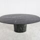 Vintage oval black marble dining table, 1970s
