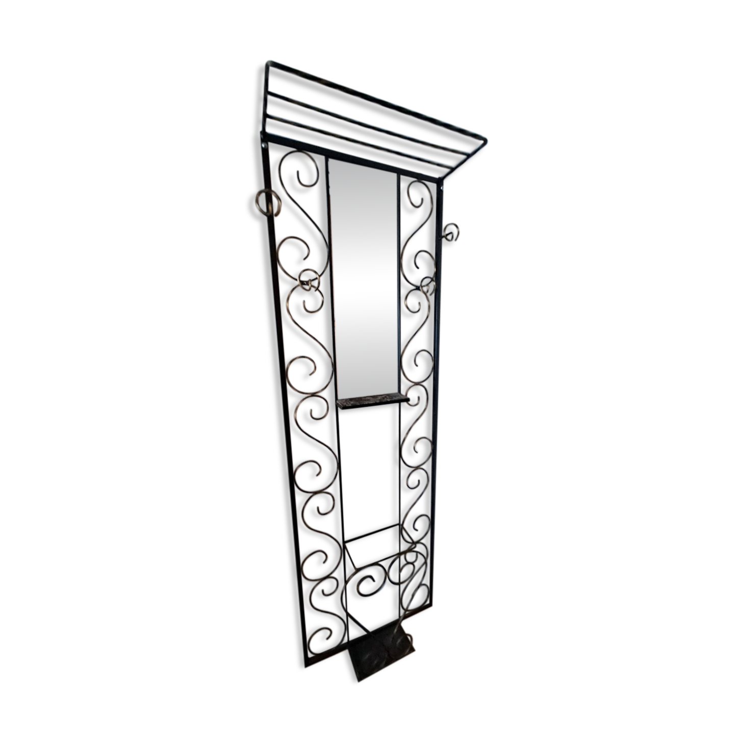 Vintage wrought iron coat rack