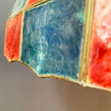 Mother-of-pearl and brass hanging lamp