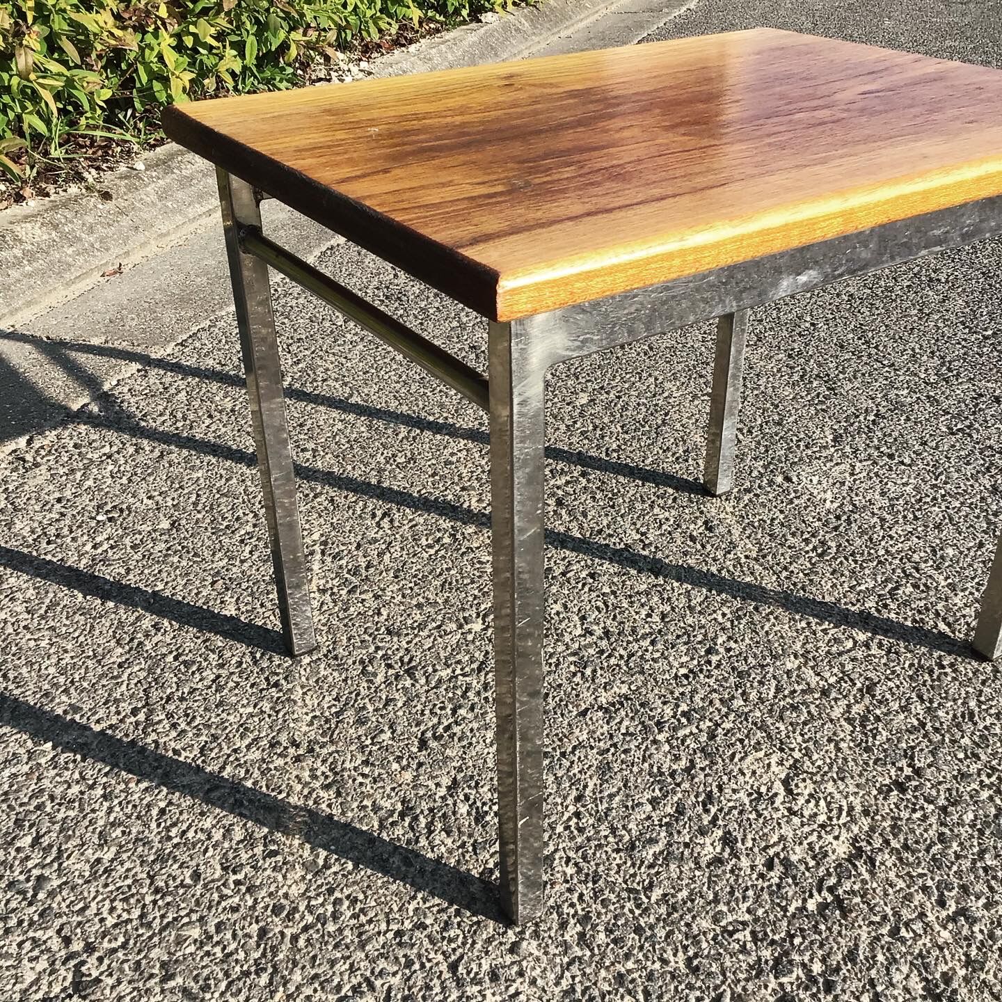 Wooden and meta coffee table