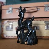 Black ceramic deer from the 1950s