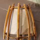 Vintage rattan wall light by Louis Sognot