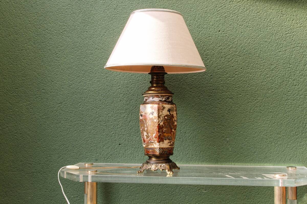 Satsuma ceramic lamp, 19th century