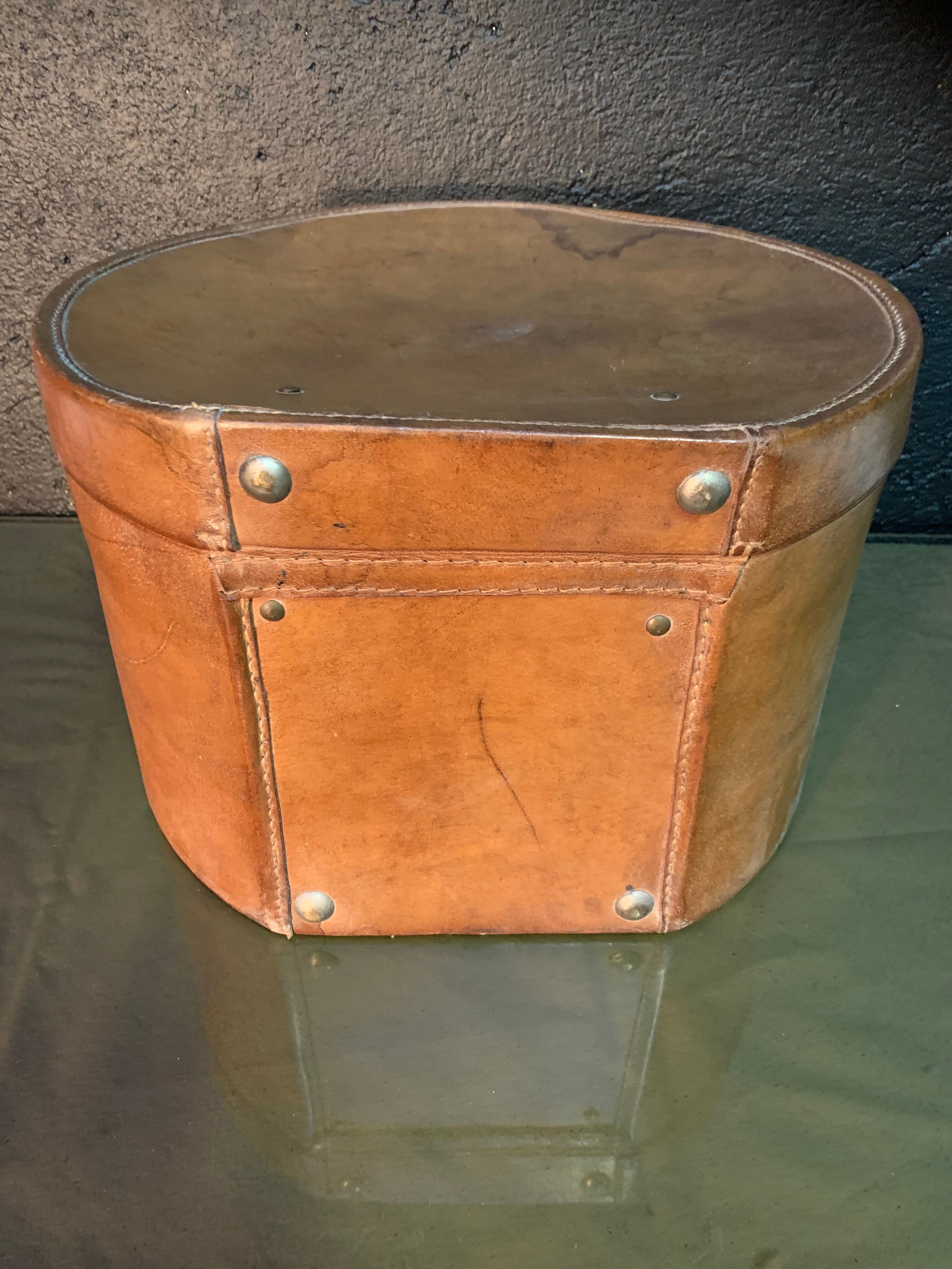 Old leather hat box