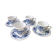 Set of 4 coffee cups in faience of Sarreguemines