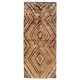Vintage Hand-Knotted Turkish Tulu Runner Rug with Geometric Diamond Design in Earthy Colors, 100% Wool