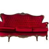 Vintage fuchsia baroque canapé / three-seater / sofa