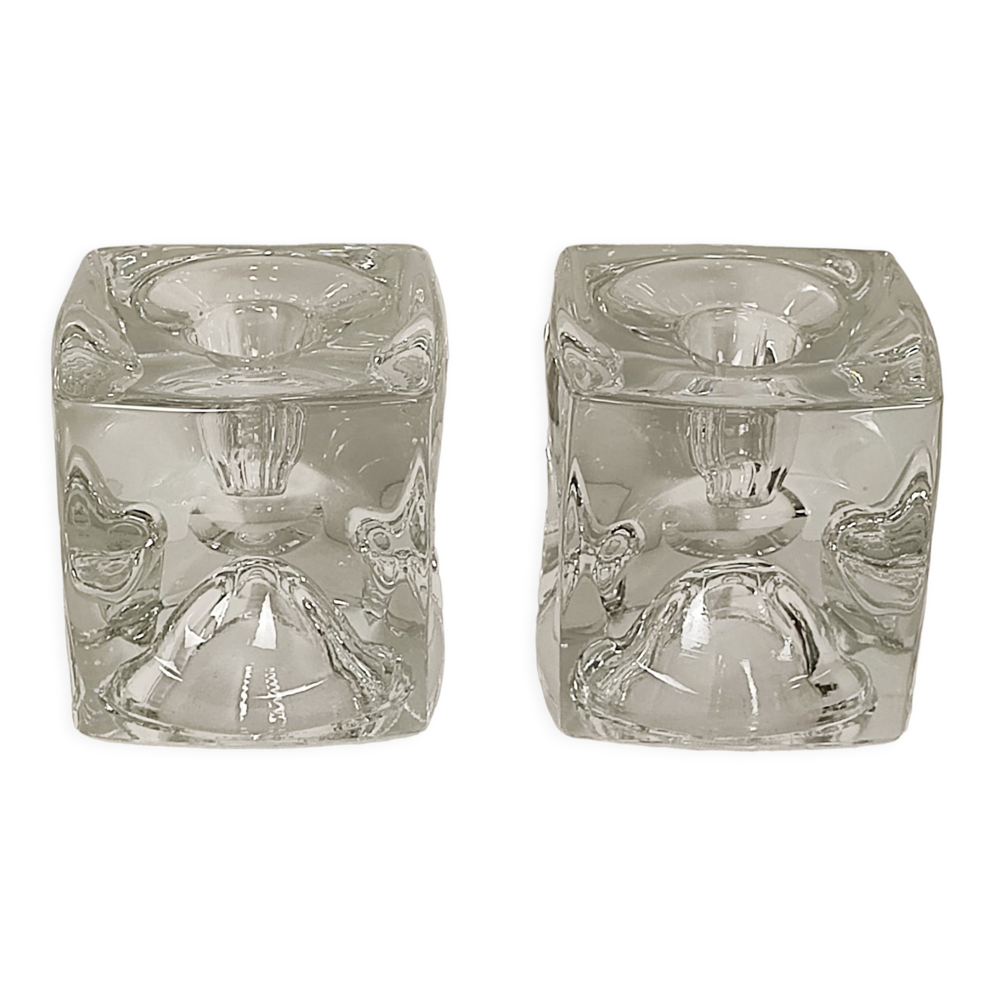 Ice cube crystal candle holders
