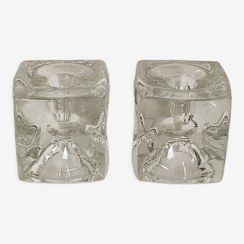 Ice cube crystal candle holders
