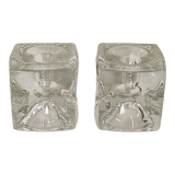 Ice cube crystal candle holders