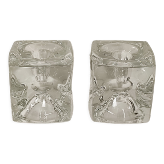 Bougeoirs cristal ice cube