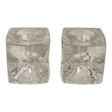 Ice cube crystal candle holders
