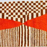 Tapis orange maroccain en laine 150cmx250cm