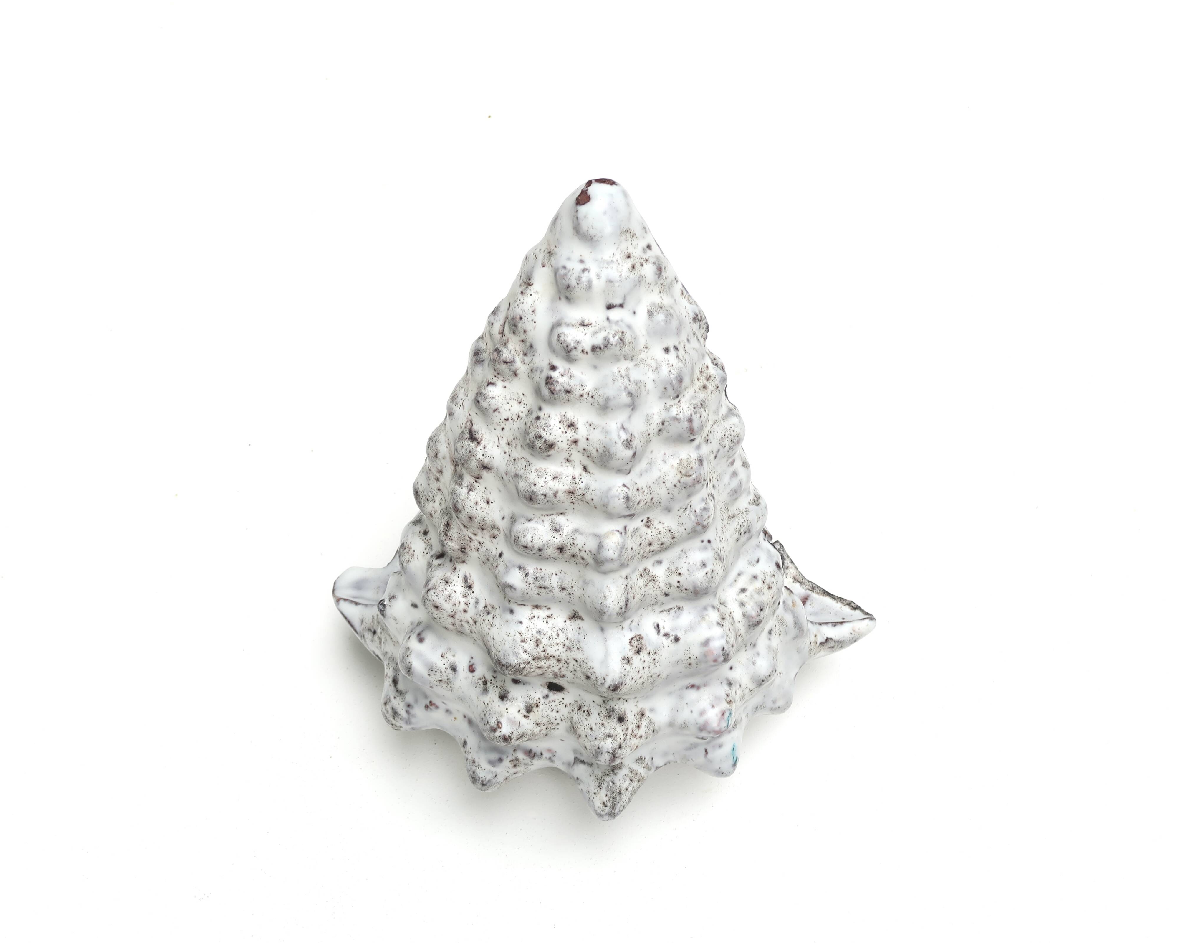 Grey ceramic shell wall lamp, Vallauris, 1960s