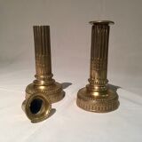 Pair of candlesticks era bronze Louis XVI