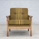 1970s, Danish armchair, furniture wool, solid oak wood.