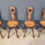 Vintage brutalist heart shaped chairs, 1960s