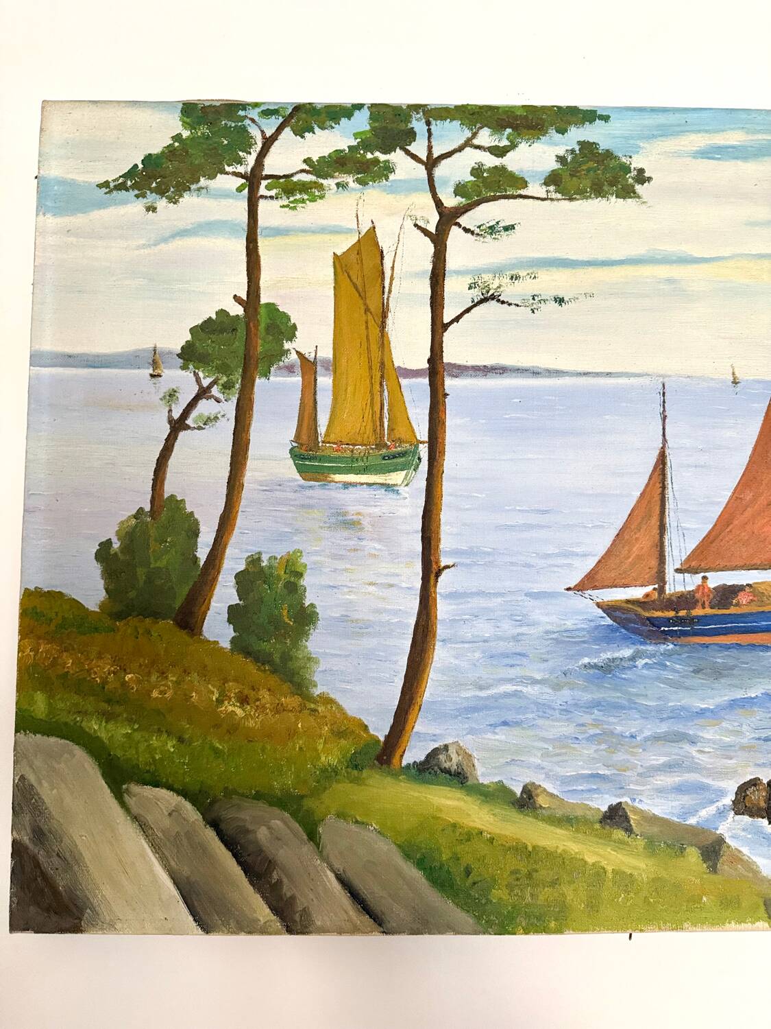 Oil on canvas, Marine signed Raymond JAFFRÉ (1918-2003)