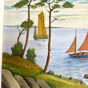 Huile sur toile, Marine signée Raymond JAFFRÉ (1918-2003)