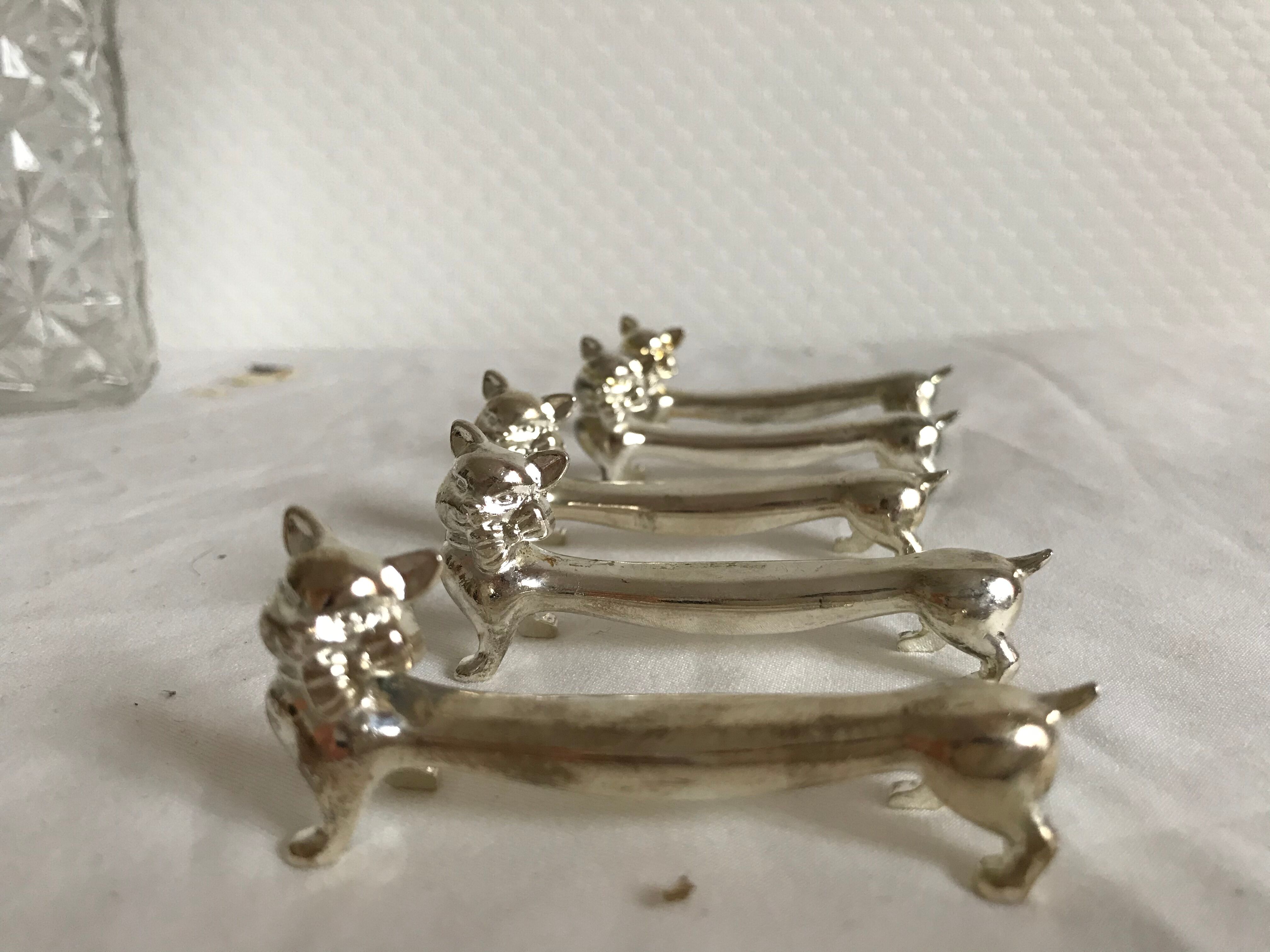 Silver metal knife holder