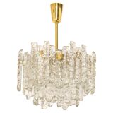 Large frosted glass chandelier from Murano by Kalmar, Austria, 1960s.