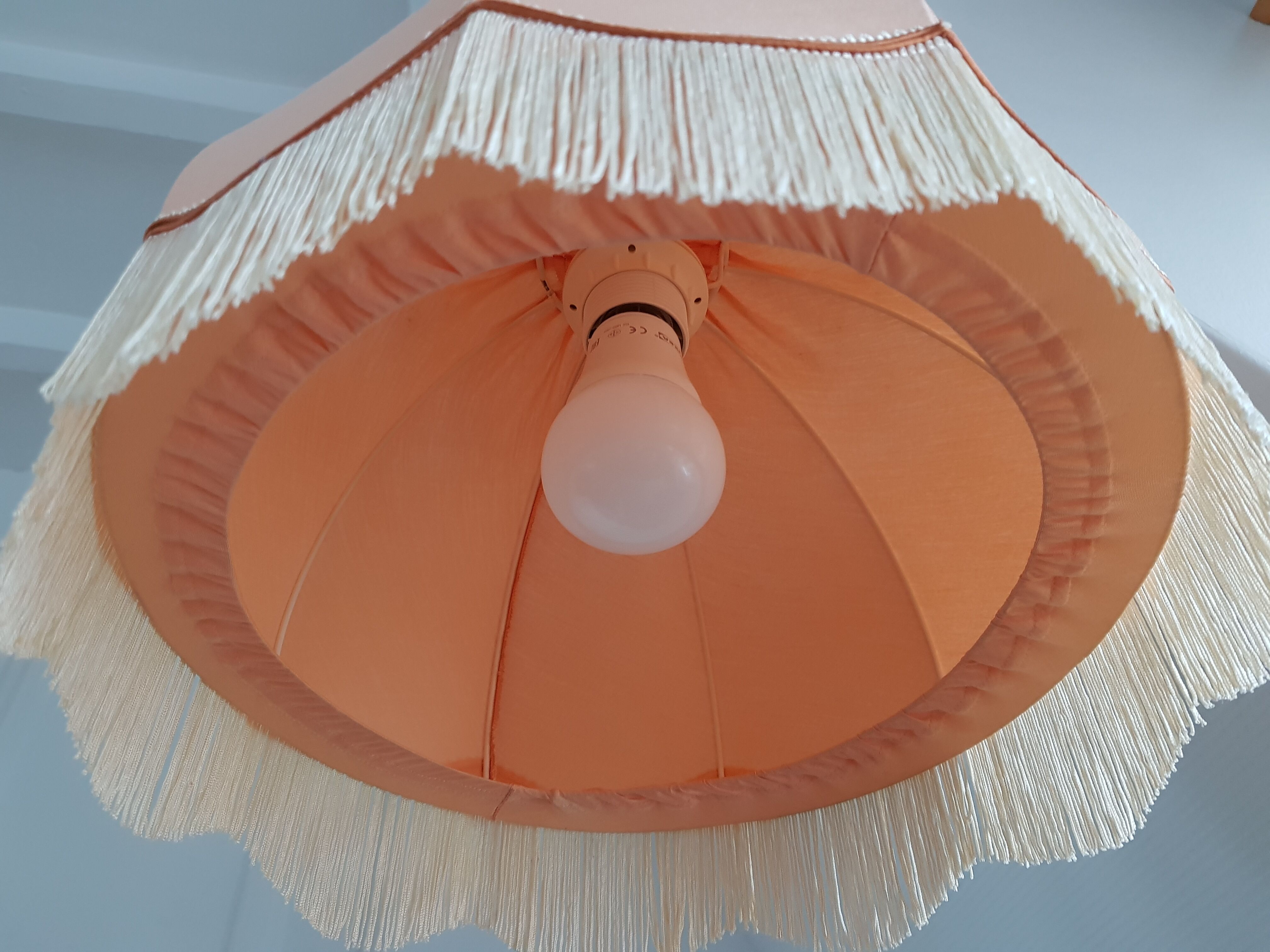 Hanging vintage coral fabric